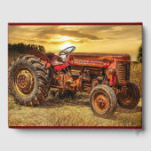 Vintager roter Zuchttraktor Gästebuch (Rückseite)