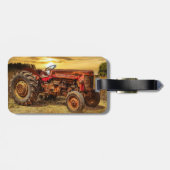 Vintager roter Zuchttraktor Gepäckanhänger (Rückseite horizontal)
