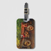 Vintager roter Zuchttraktor Gepäckanhänger (Vorderseite Vertikal)
