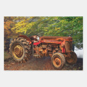 Vintager roter Zuchttraktor Geschenkpapier Set (Vorderseite 2)