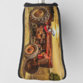 Vintager roter Zuchttraktor Golf Headcover (Rotieren 90)