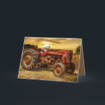 Vintager roter Zuchttraktor Karte<br><div class="desc">Vintag</div>