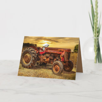 Vintager roter Zuchttraktor Karte