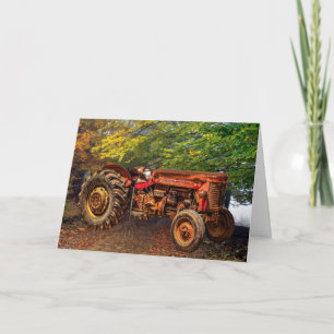 Vintager roter Zuchttraktor Karte
