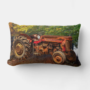 Vintager roter Zuchttraktor Lendenkissen