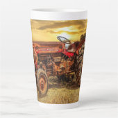 Vintager roter Zuchttraktor Milchtasse (Vorderseite)