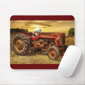 Vintager roter Zuchttraktor Mousepad (Mit Mouse)
