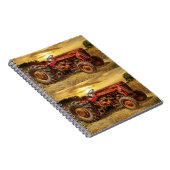 Vintager roter Zuchttraktor Notizblock (Rechte Seite)