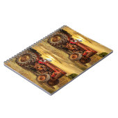 Vintager roter Zuchttraktor Notizblock (Linke Seite)