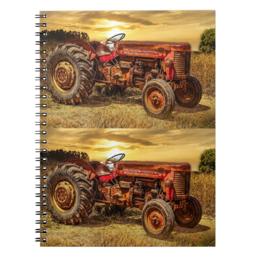 Vintager roter Zuchttraktor Notizblock (Vorderseite)