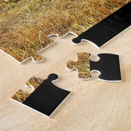 Vintager roter Zuchttraktor Puzzle (Seite)