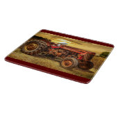 Vintager roter Zuchttraktor Schneidebrett (Ecke)