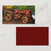 Vintager roter Zuchttraktor Visitenkarte (Vorne/Hinten)
