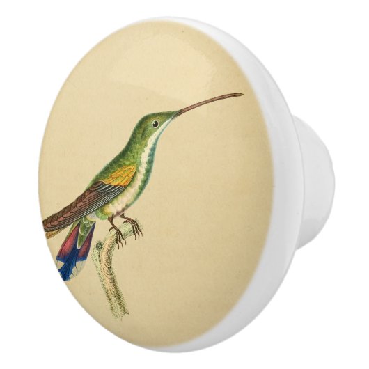 Vintager Rotgrüner Hummingvogel-Drehknopf Keramikknauf (Rechts)