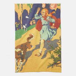 Vintager Rotkäppchen, Hunde und Balloons Geschirrtuch