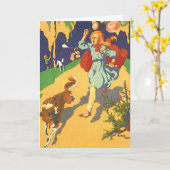 Vintager Rotkäppchen, Hunde und Balloons Karte (Gelbe Blume)