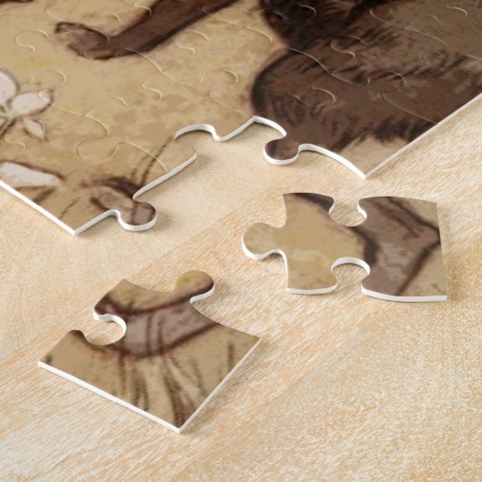 Vintager Rotkäppchen und Wolf Puzzle (Seite)