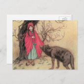 Vintager Rotkäppchen von Warwick Goble Postkarte (Vorne/Hinten)