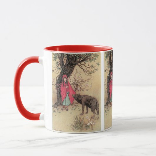 Vintager Rotkäppchen von Warwick Goble Tasse (Links)