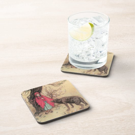 Vintager Rotkäppchen von Warwick Goble Untersetzer (Rechte Seite)