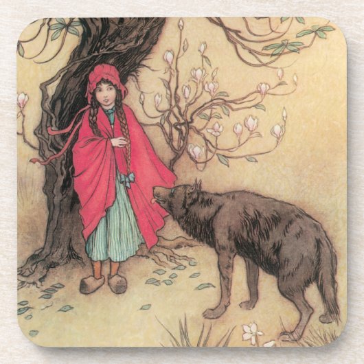 Vintager Rotkäppchen von Warwick Goble Untersetzer (Vorderseite)