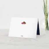 Vintager Rotlastwagen Hauling Weihnachtsbaum Karte (Rückseite)