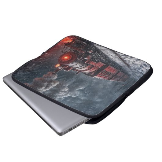 Vintager Rotschneezug Laptopschutzhülle (Vorne Knopf)