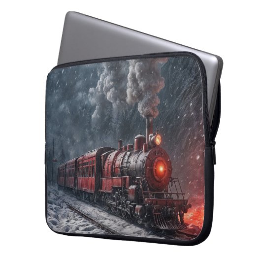 Vintager Rotschneezug Laptopschutzhülle (Vorderseite Links)