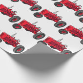 Vintager Rottraktor Geschenkpapier (Ecke)