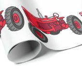 Vintager Rottraktor Geschenkpapier (Rolleneckpunkt)