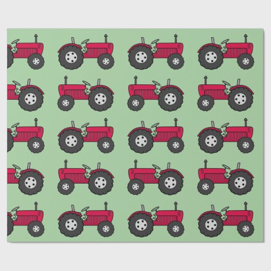 Vintager Rottraktor Geschenkpapier (Flach)