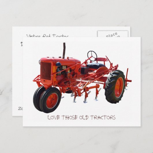 Vintager Rottraktor Postkarte (Vorne/Hinten)