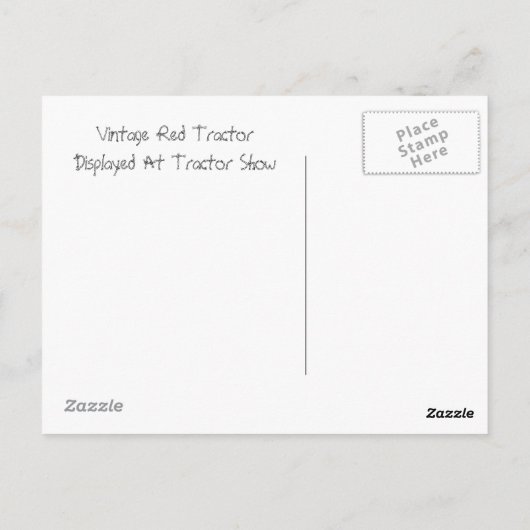 Vintager Rottraktor Postkarte (Rückseite)