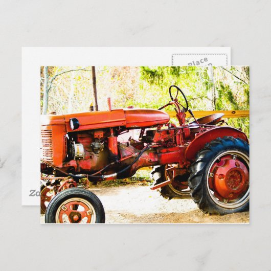 Vintager Rottraktor Postkarte (Vorne/Hinten)