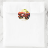 Vintager Rottraktor Runder Aufkleber (Tasche)