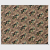 Vintager Rottraktor Rustikaler Stall Geschenkpapier (Flach)