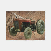 Vintager Rottraktor Rustikaler Stallschuh Fleecedecke (Vorderseite (Horizontal))