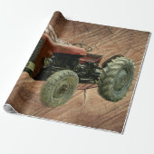 Vintager Rottraktor Rustikaler Stallschuh Geschenkpapier (Ungerollt)