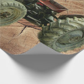 Vintager Rottraktor Rustikaler Stallschuh Geschenkpapier (Ecke)