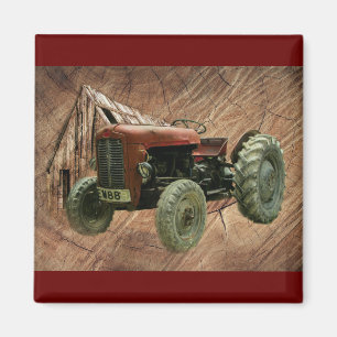 Vintager Rottraktor Rustikaler Stallschuh Magnet