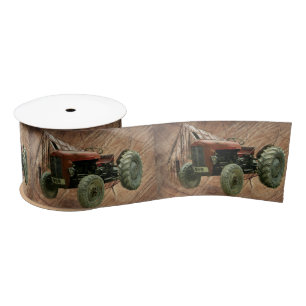 Vintager Rottraktor Rustikaler Stallschuh Satinband