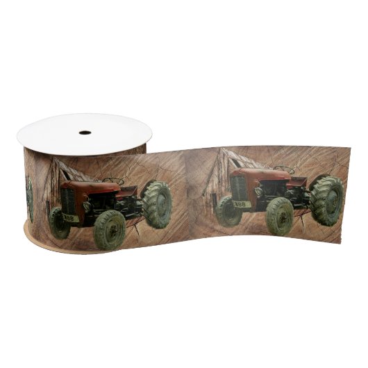 Vintager Rottraktor Rustikaler Stallschuh Satinband (Spule)