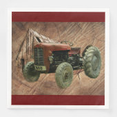 Vintager Rottraktor Rustikaler Stallschuh Serviette (Vorderseite)