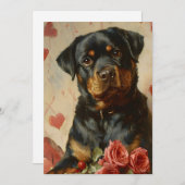 Vintager Rottweiler Welpen-Valentinstag Feiertagskarte (Vorne/Hinten)