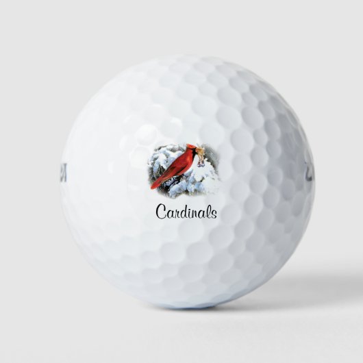 Vintager Rotvogel im Winter - Name hinzufügen Golfball (Vorderseite)