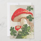 Vintager Rotwaldpilz und grüner Glückskleber (Vorderseite)