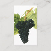 Vintager Rotwein, Bio Traubencluster, Lebensmittel Visitenkarte (Rückseite)