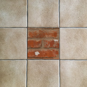 Vintager Rotziegel und grauer Mortar Fliese