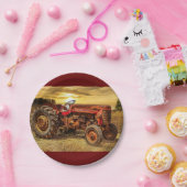 Vintager Rotzüchter Pappteller (Party)