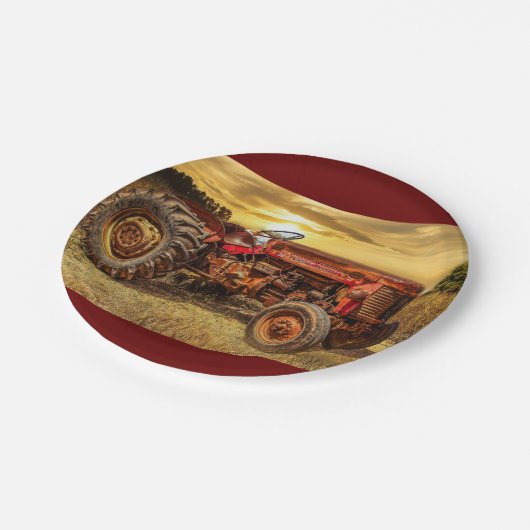 Vintager Rotzüchter Pappteller (Schrägansicht)